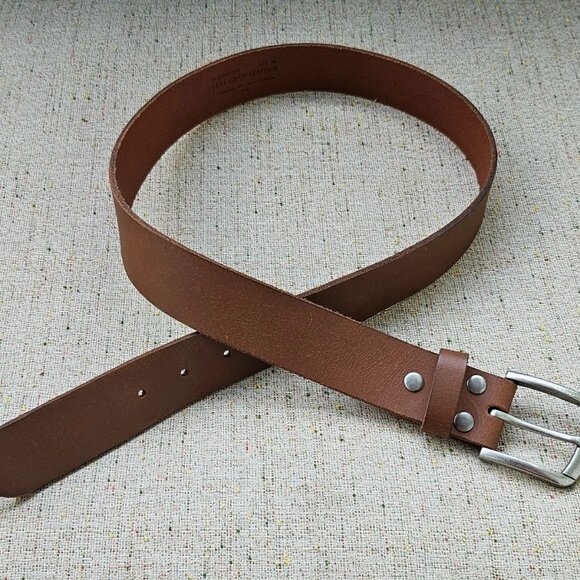 Men Belt Brown Genuine Leather Waistband Unisex Belt Pin Buckle Size 32 inches - Picture 9 of 12